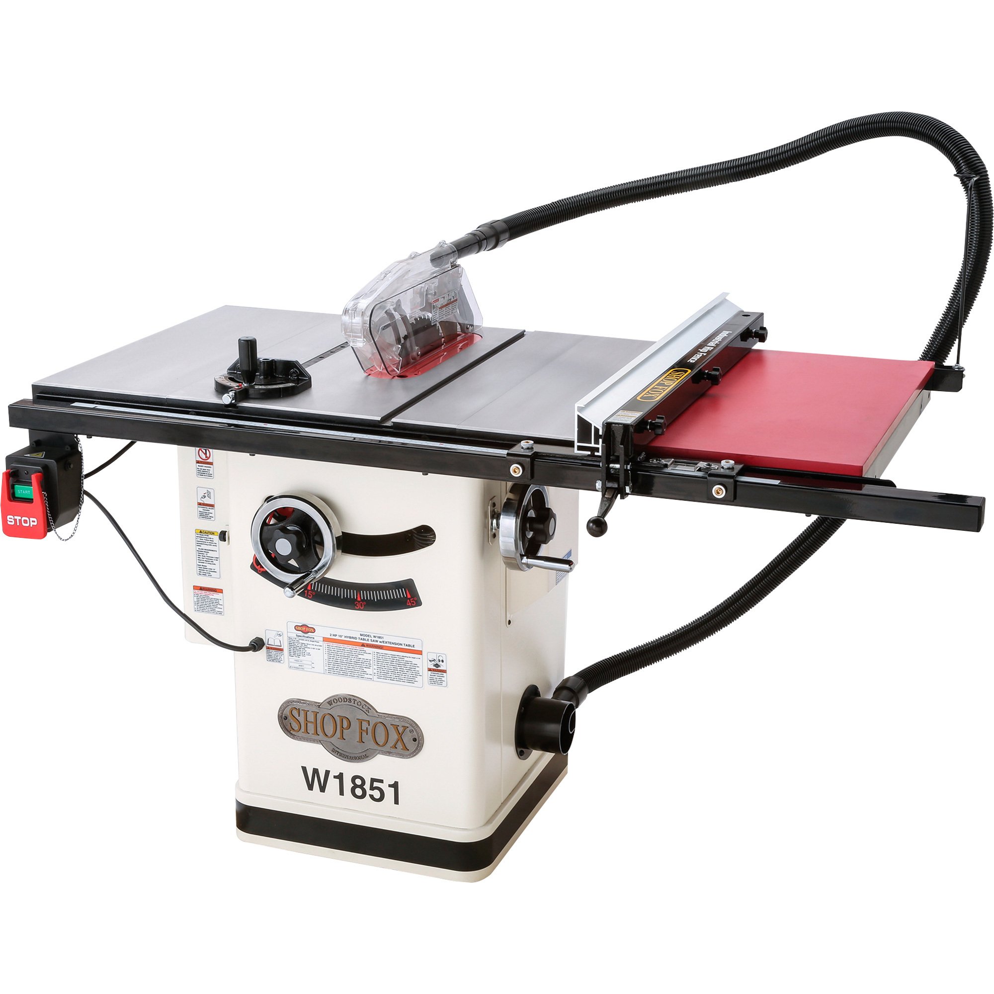 Shop Fox Hybrid Cabinet Table Saw — 2 HP, 230 Volts, 16 Amps, 1-Phase, Model# W1851